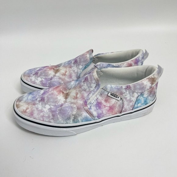Vans Asher Heart Tie Dye Multi Canvas Slip On Skate Shoes-Asst Sz 6 - Picture 1 of 8